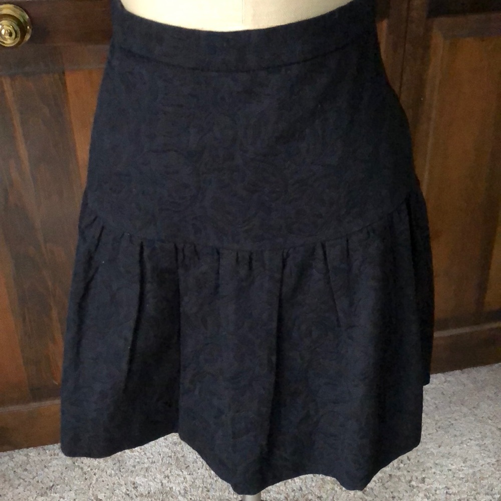 J.Crew black brocade skirt